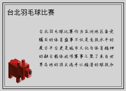 台北羽毛球比赛